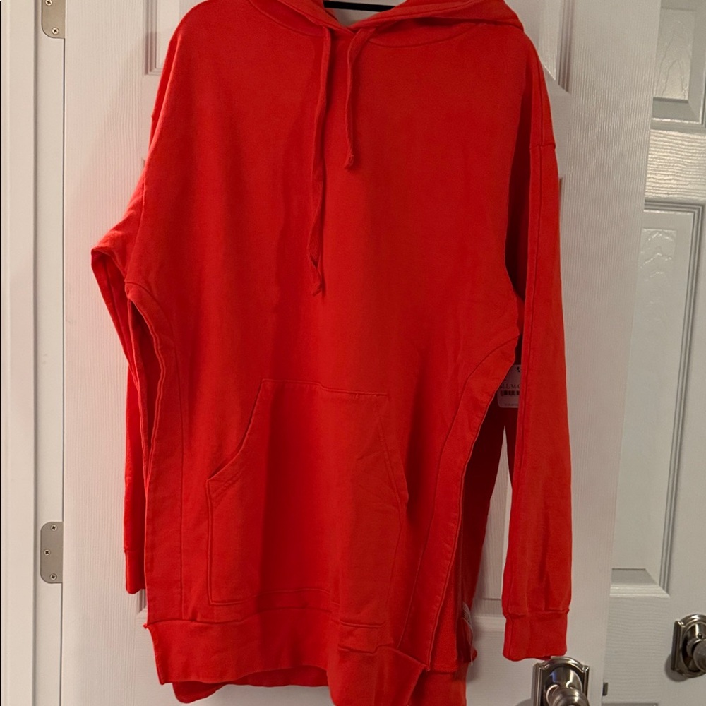 Orange Hoodie Sweatshirt Dress - Picture 5 of 11